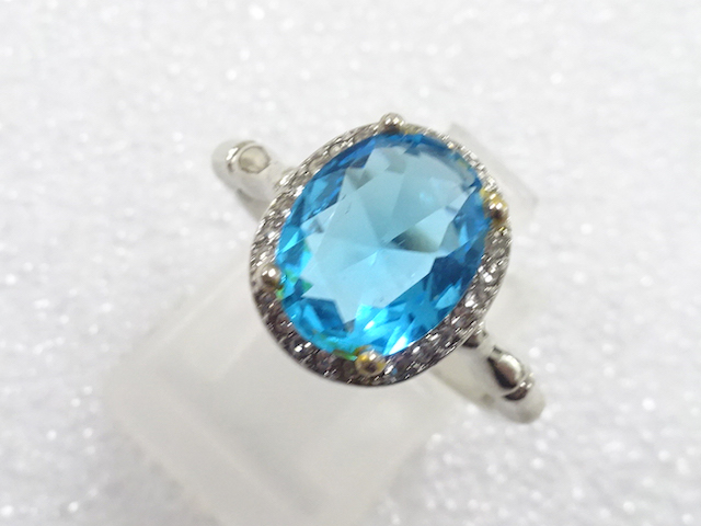 JAPANESE KIMONO / ANTIQUE COLORED STONE RING (SIZE 14)